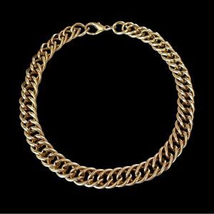 Gold Tone Chunky Curb Chain Necklace